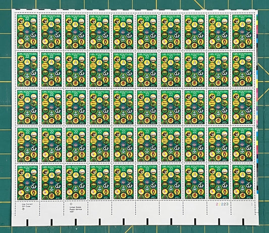 US 1987 22¢ Girl Scouts 75th Anniversary Mint Sheet MNH (Scott 2251) ZAYIX