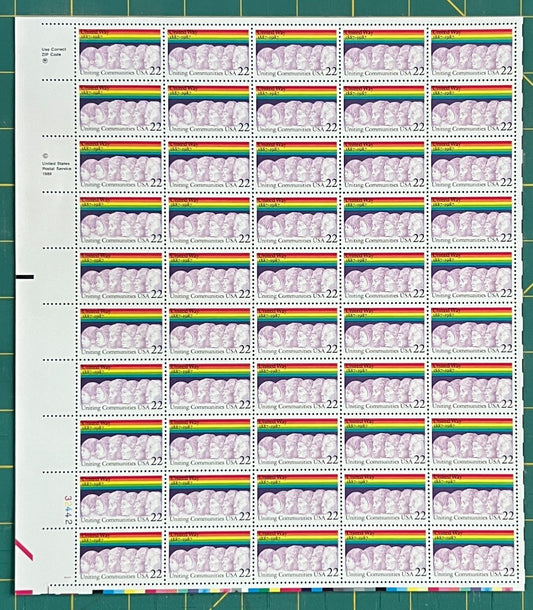 US 1987 22¢ United Way 100th Anniversary Mint Sheet MNH (Scott 2275) ZAYIX