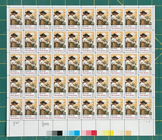 US 1987 22¢ New Jersey Mint Sheet MNH (Scott 2338) ZAYIX