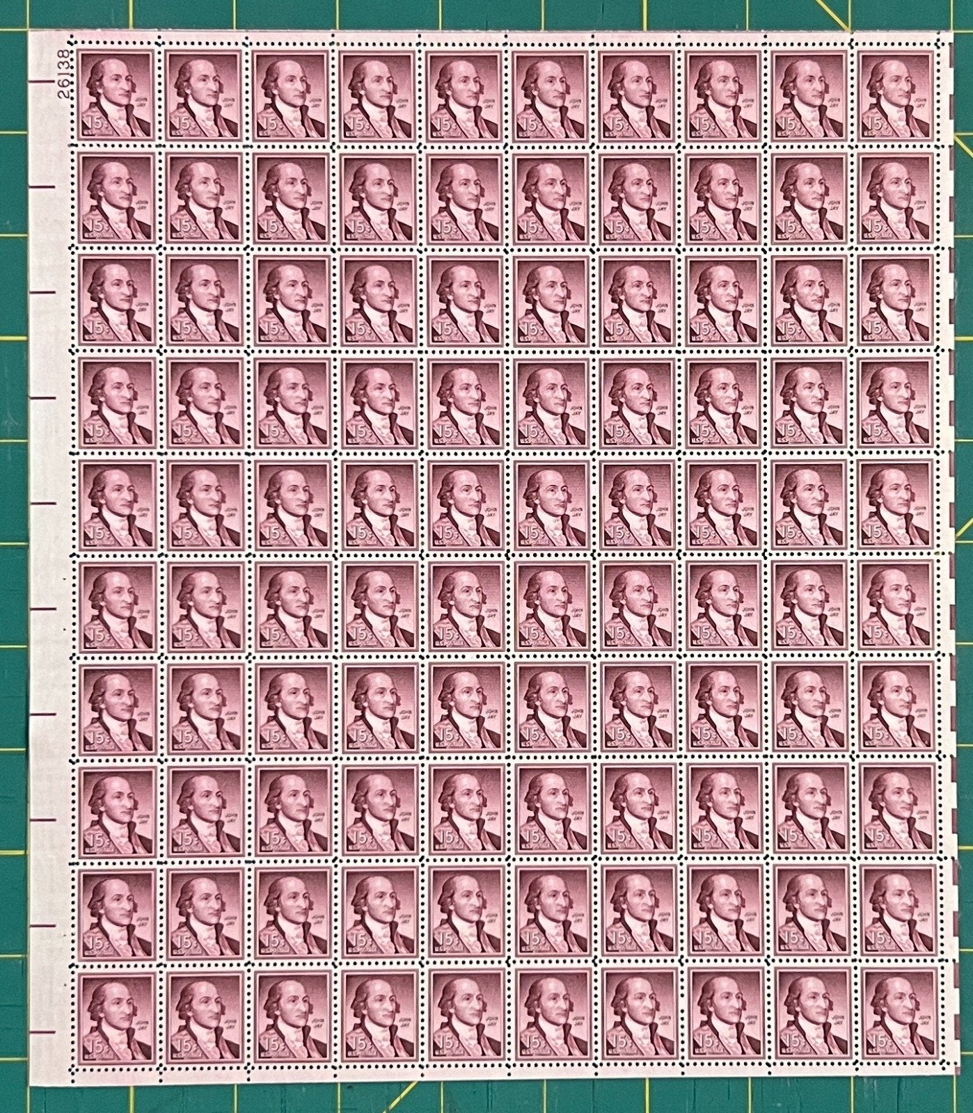US 1959 15¢ John Jay Liberty Series Mint Sheet MNH (Scott 1046) ZAYIX