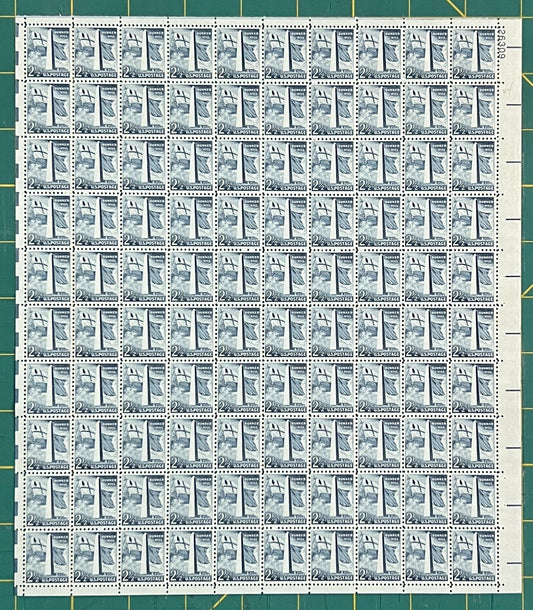 US 1959 2 1/2¢ Bunker Hill Massachusetts Mint Sheet MNH (Scott 1034) ZAYIX