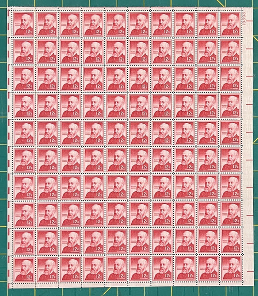 US 1959 12¢ Benjamin Harrison Liberty Series Mint Sheet MNH (Scott 1045) ZAYIX