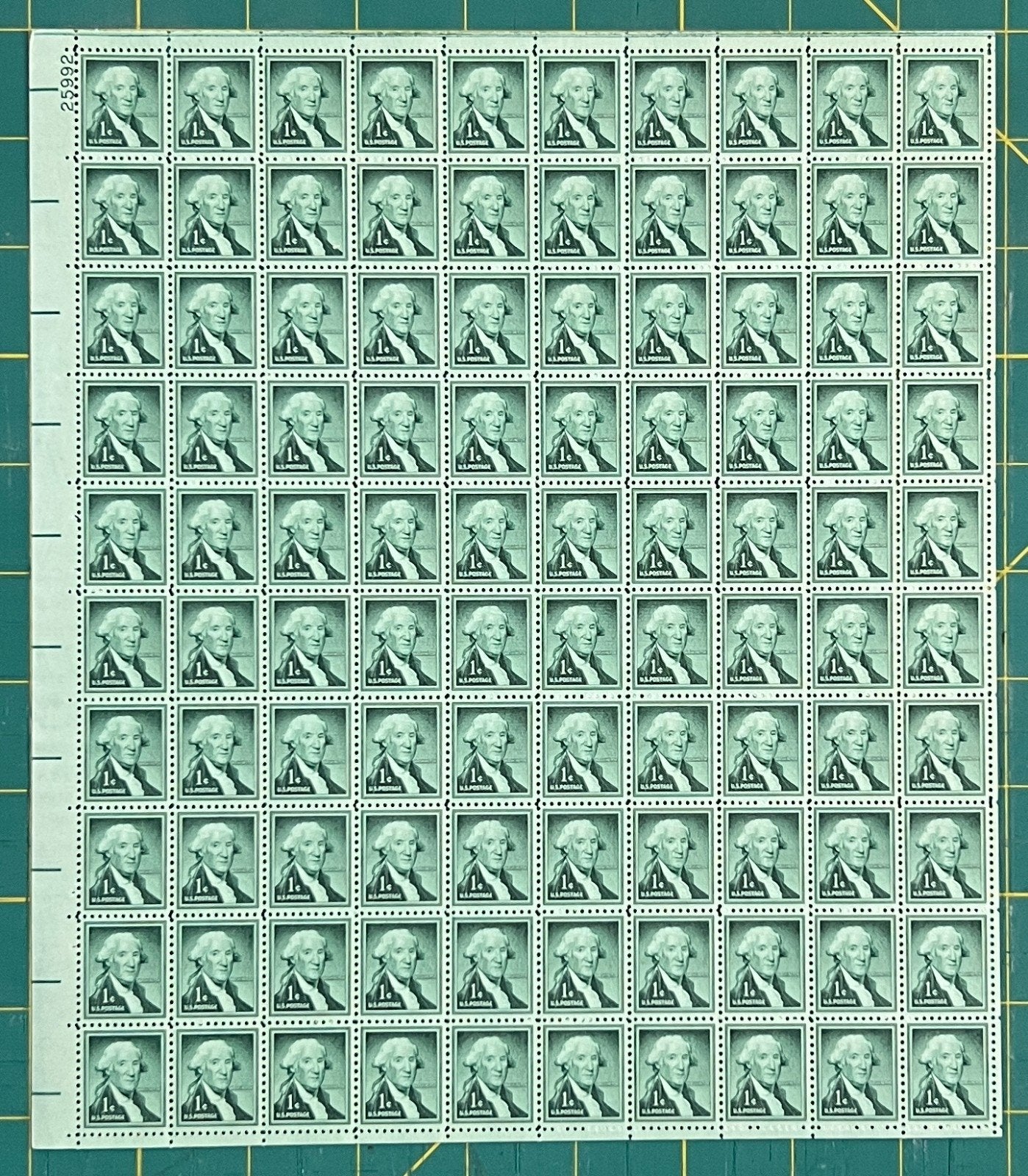 US 1956 1¢ George Washington Liberty Series Mint Sheet MNH (Scott 1031) ZAYIX