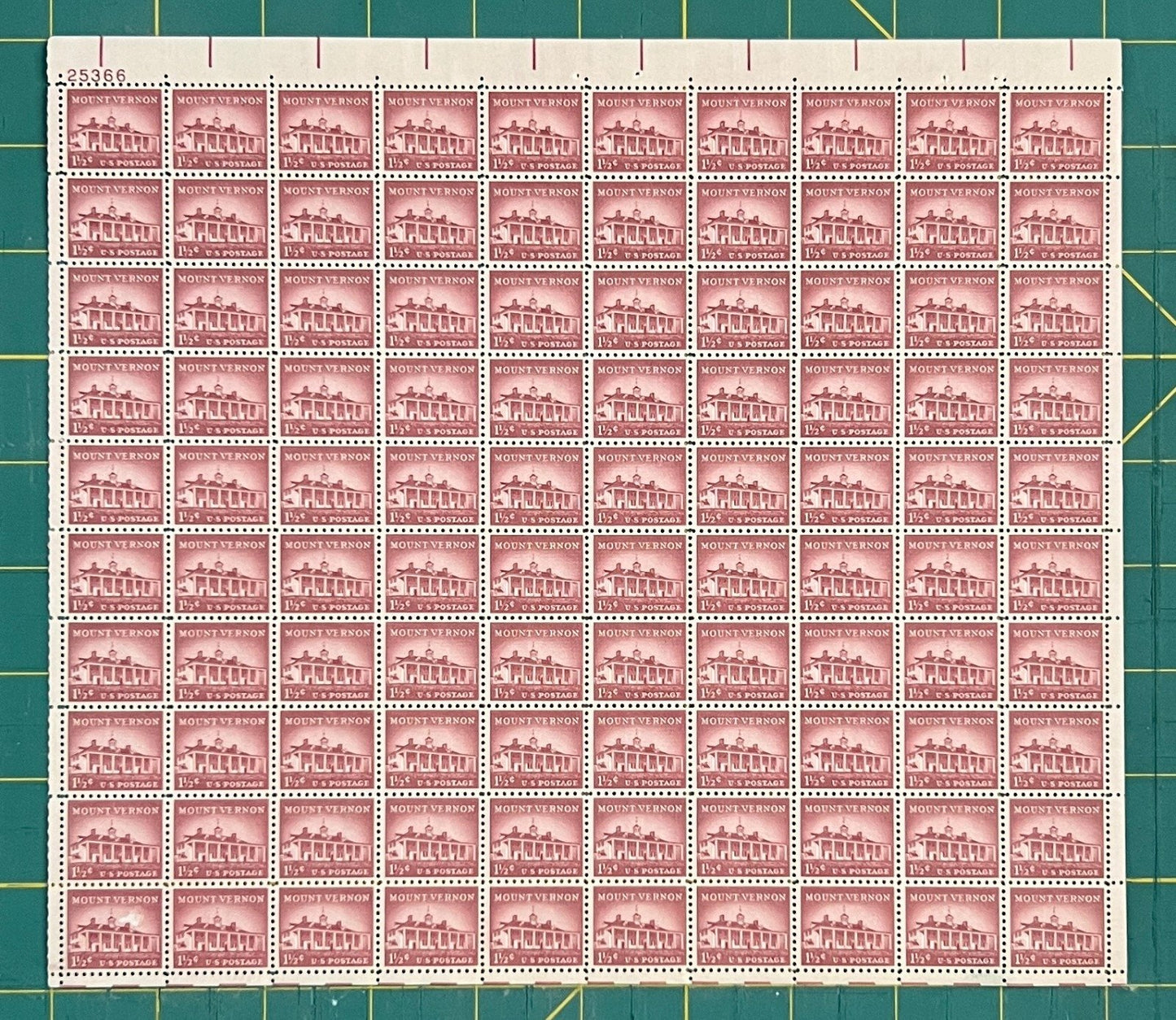 US 1956 1.5¢ Mount Vernon VA Liberty Series Mint Sheet MNH (Scott 1032) ZAYIX