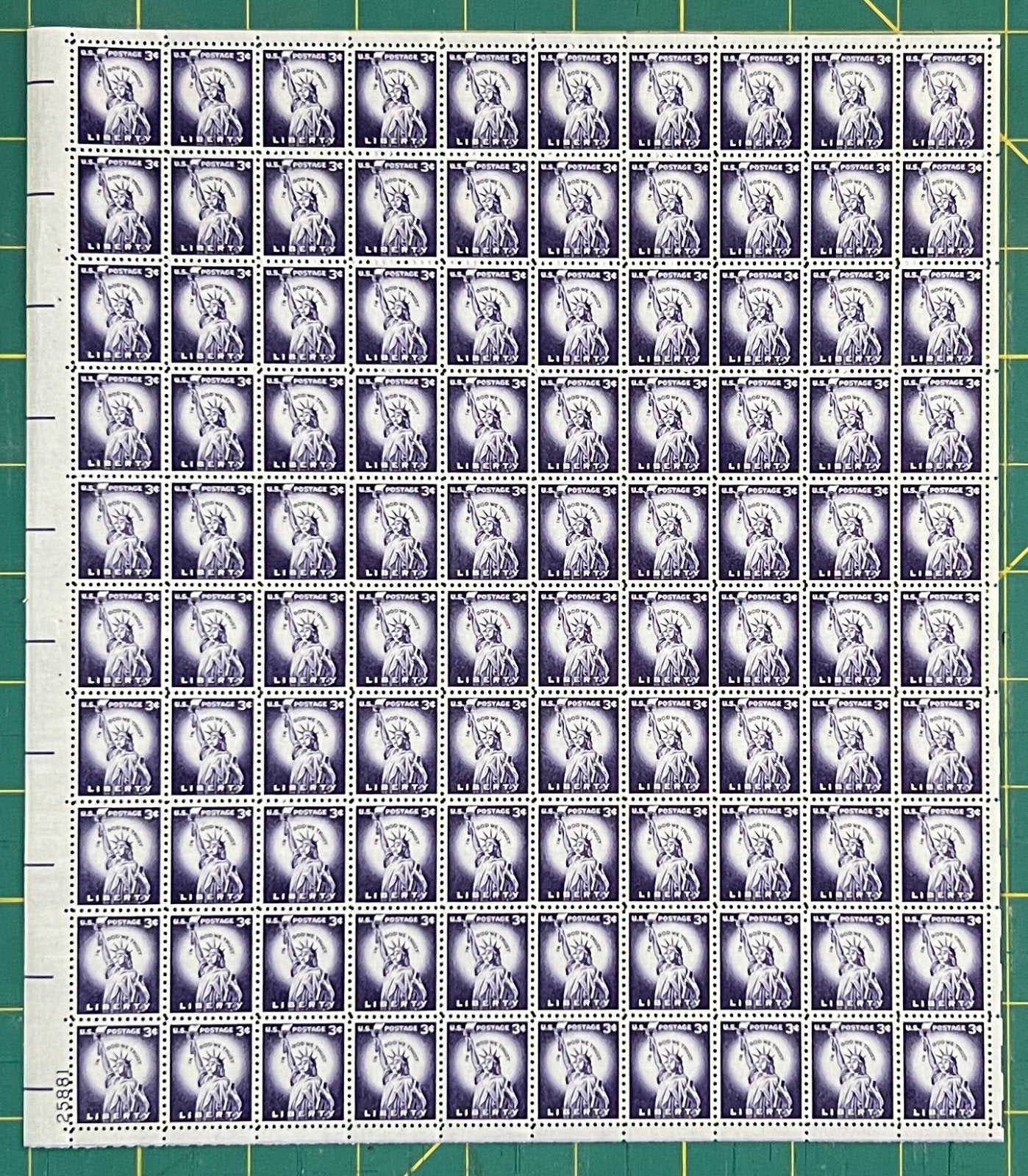 US 1954 3¢ Liberty Series Statue of Liberty Mint Sheet MNH (Scott 1035) ZAYIX