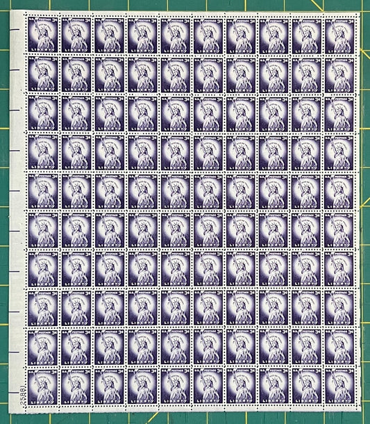 US 1954 3¢ Liberty Series Statue of Liberty Mint Sheet MNH (Scott 1035) ZAYIX