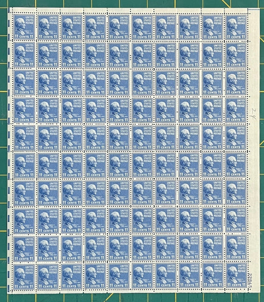 US 1938 11¢ James K Polk Presidential Series Mint Sheet MNH (Scott 816) ZAYIX