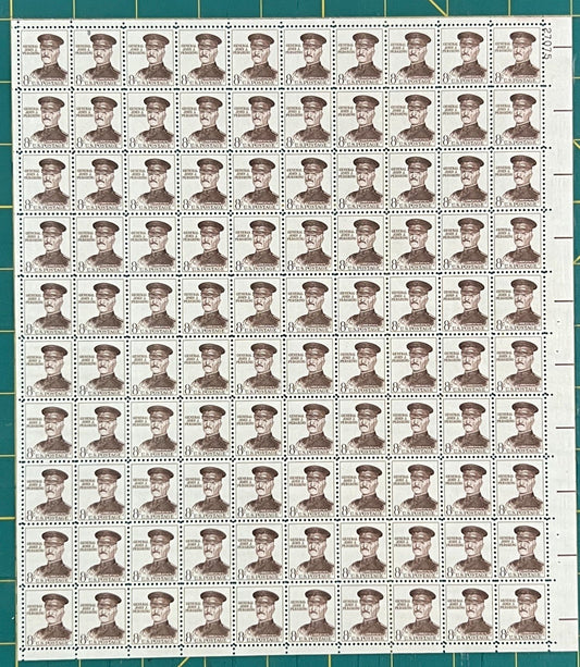 US 1962 8¢ John J Pershing General Mint Sheet MNH (Scott 1214) ZAYIX