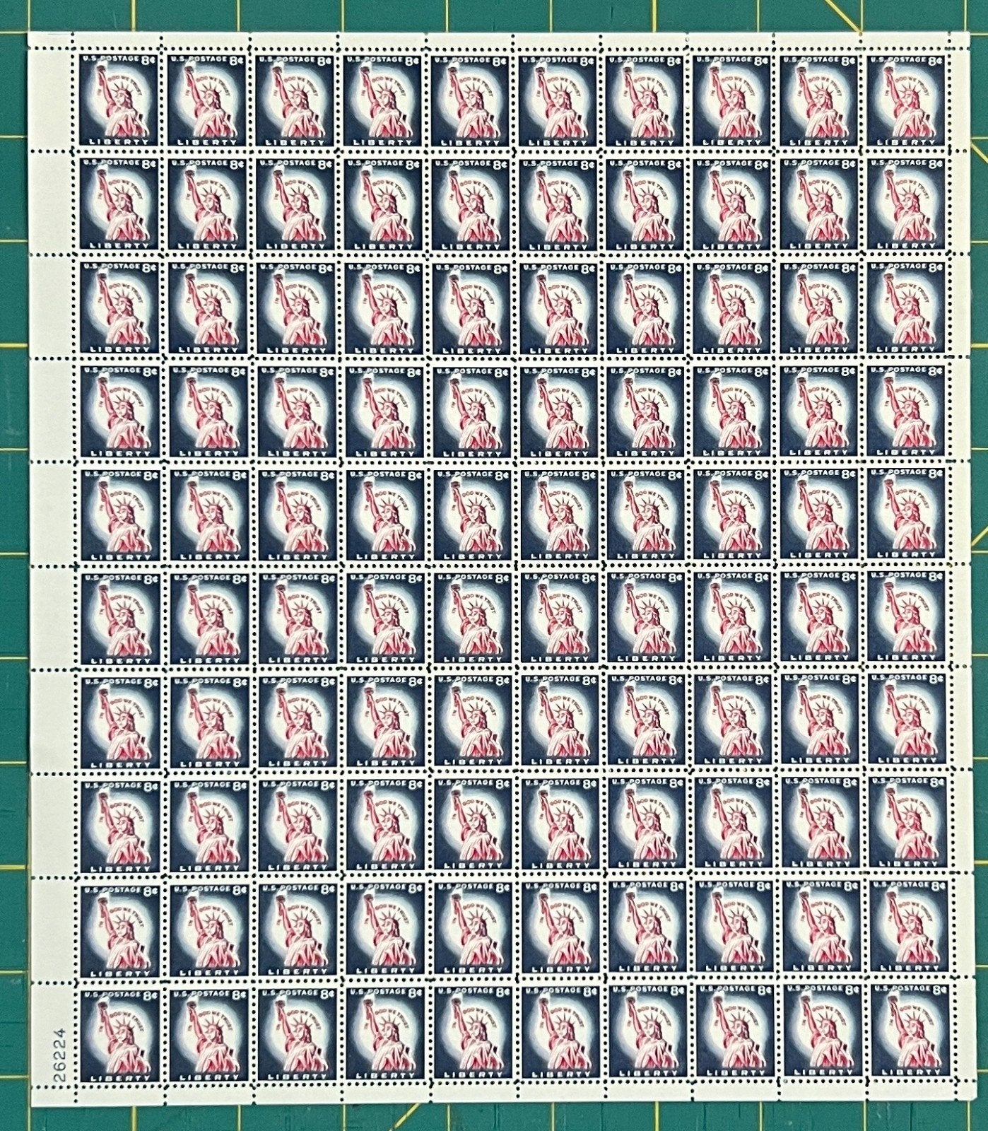 US 1958 8¢ Liberty Redrawn Mint Sheet MNH (Scott 1042) ZAYIX