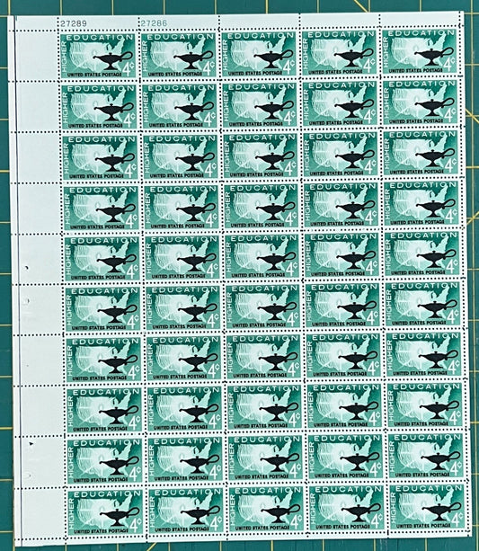 US 1962 4¢ Higher Education Mint Sheet MNH (Scott 1206) ZAYIX