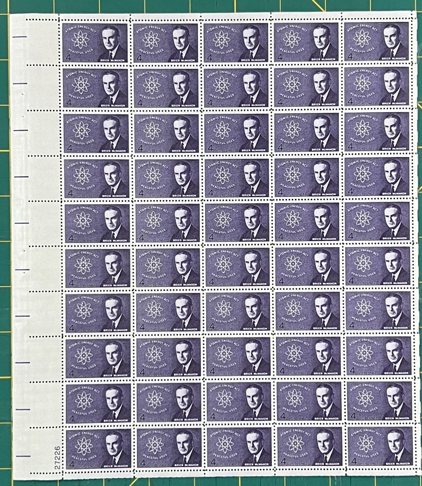 US 1962 4¢ Brien McMahon Senator Mint Sheet MNH (Scott 1200) ZAYIX