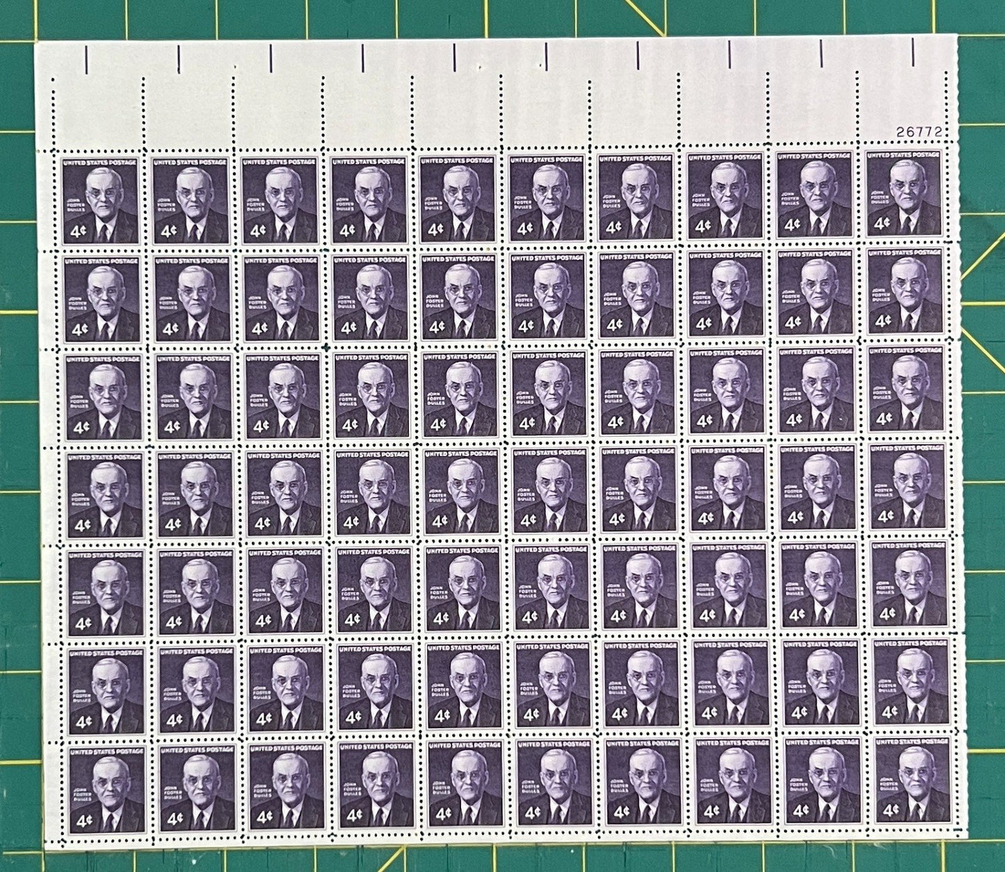 US 1960 4¢ John Foster Dulles Secretary-State Mint Sheet MNH (Scott 1172) ZAYIX