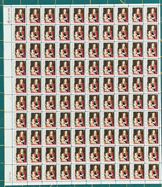 US 1966 5¢ Christmas Madonna Child by Hemming Mint Sheet MNH (Scott 1321) ZAYIX
