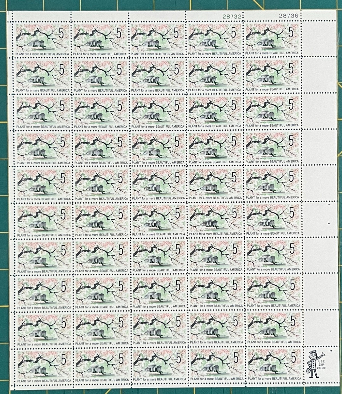 US 1966 5¢ Beautification of America Mint Sheet MNH (Scott 1318) ZAYIX