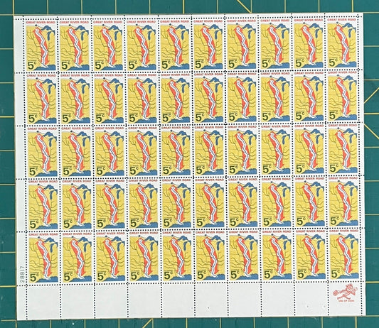 US 1966 5¢ Great River Road Publicity Mint Sheet MNH (Scott 1319) ZAYIX