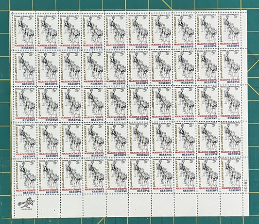 US 1966 5¢ Marine Corps Reserve 50th Mint Sheet MNH (Scott 1315) ZAYIX