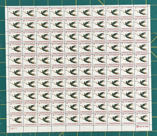 US 1965 5¢ Christmas Angel Trumpet Mint Sheet MNH (Scott 1276) ZAYIX