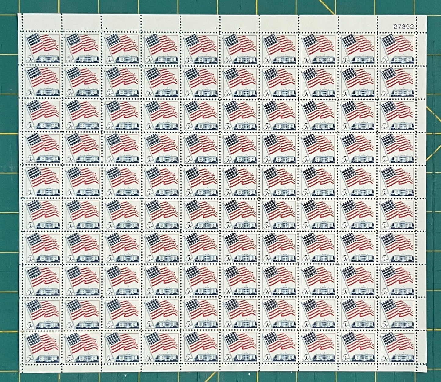 US 1963 5¢ Flag & White House Mint Sheet MNH (Scott 1208) ZAYIX