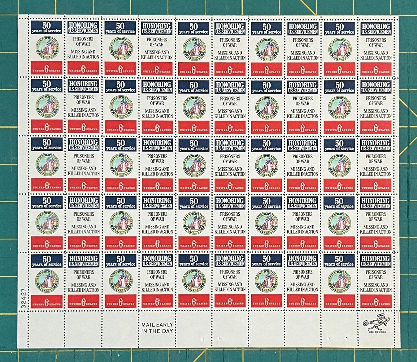 US 1970 6¢ Disabled American Veterans Mint Sheet MNH (Scott 1421-1422) ZAYIX