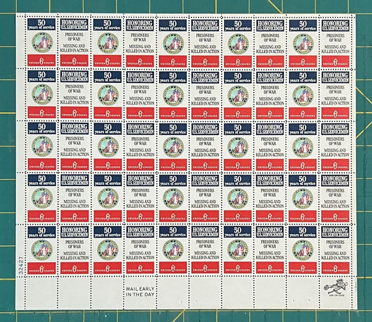 US 1970 6¢ Disabled American Veterans Mint Sheet MNH (Scott 1421-1422) ZAYIX