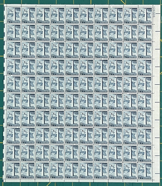 US 1959 2 1/2¢ Bunker Hill Massachusetts Mint Sheet MNH (Scott 1034) ZAYIX