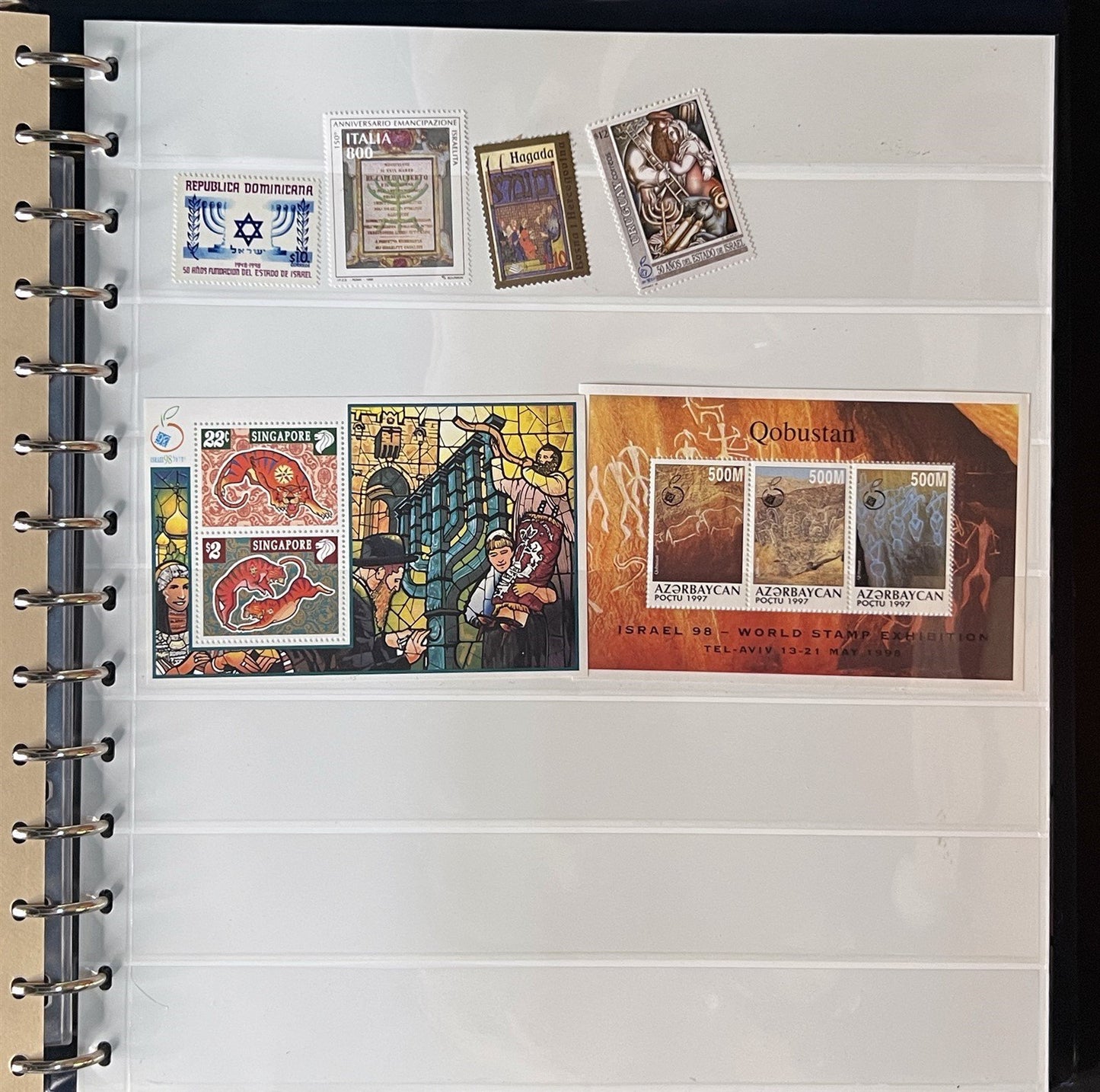 Judaica MNH Topical Stamp Collection 52 stamps & 25 sheets SAFE stock book ZAYIX