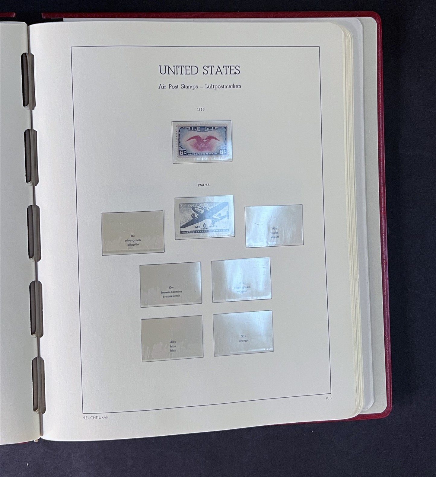 US Air Mail Stamp Collection Mint in Pristine Lighthouse Hingeless Album ZAYIX