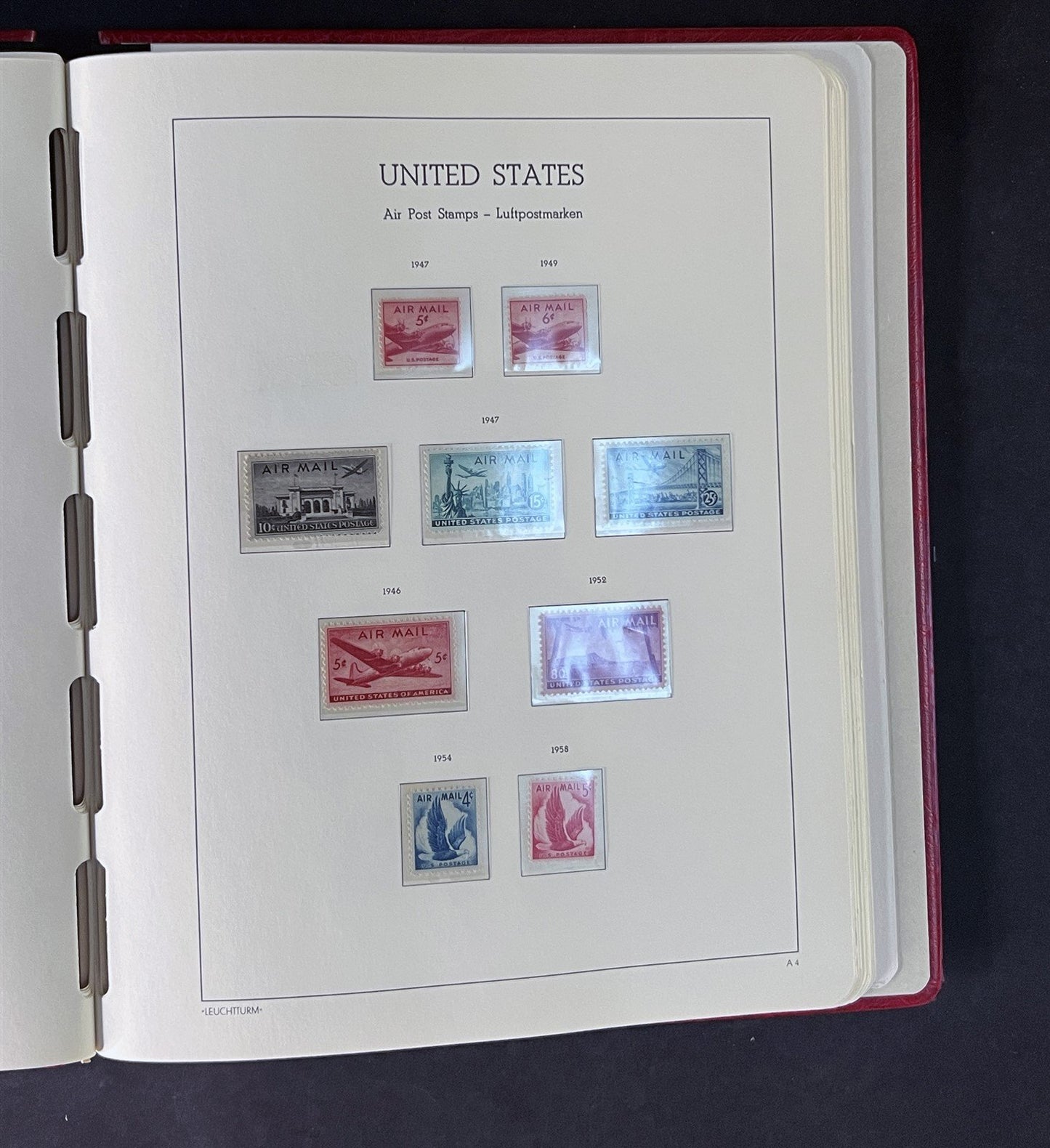 US Air Mail Stamp Collection Mint in Pristine Lighthouse Hingeless Album ZAYIX