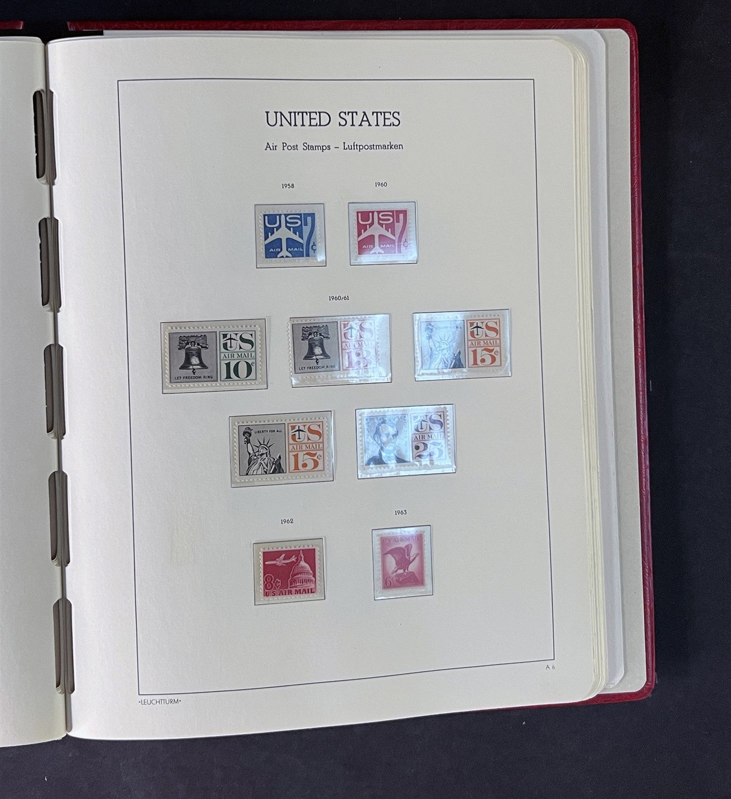 US Air Mail Stamp Collection Mint in Pristine Lighthouse Hingeless Album ZAYIX