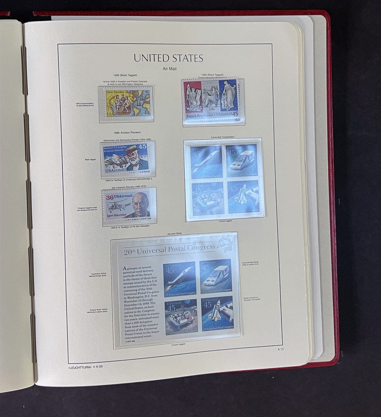 US Air Mail Stamp Collection Mint in Pristine Lighthouse Hingeless Album ZAYIX