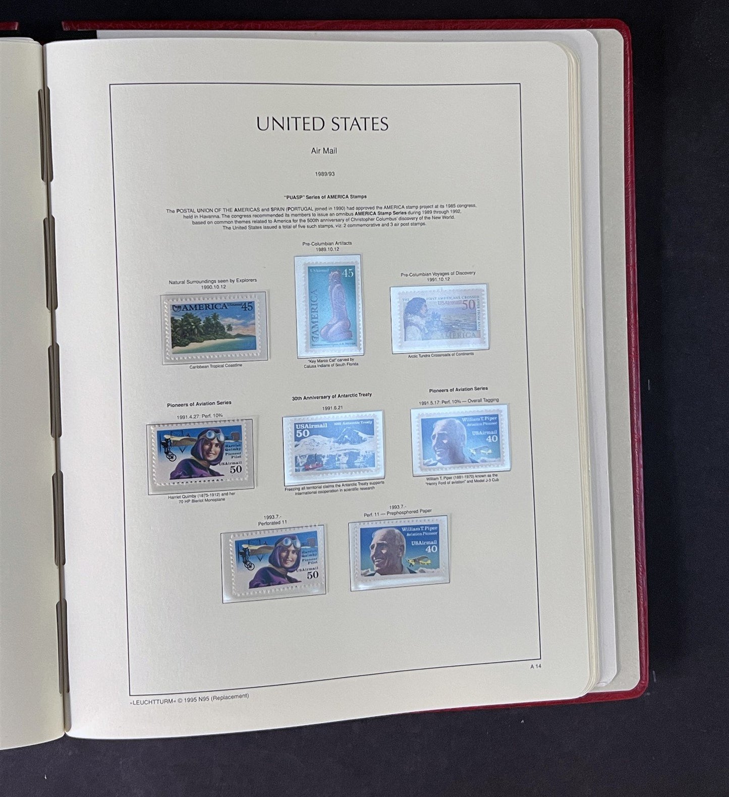 US Air Mail Stamp Collection Mint in Pristine Lighthouse Hingeless Album ZAYIX