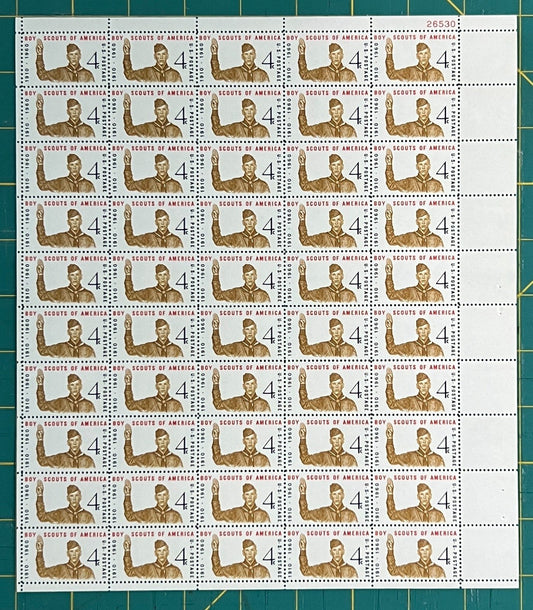 US 1960 4¢ Boy Scout Jubilee 50th Anniversary Mint Sheet MNH (Scott 1145) ZAYIX