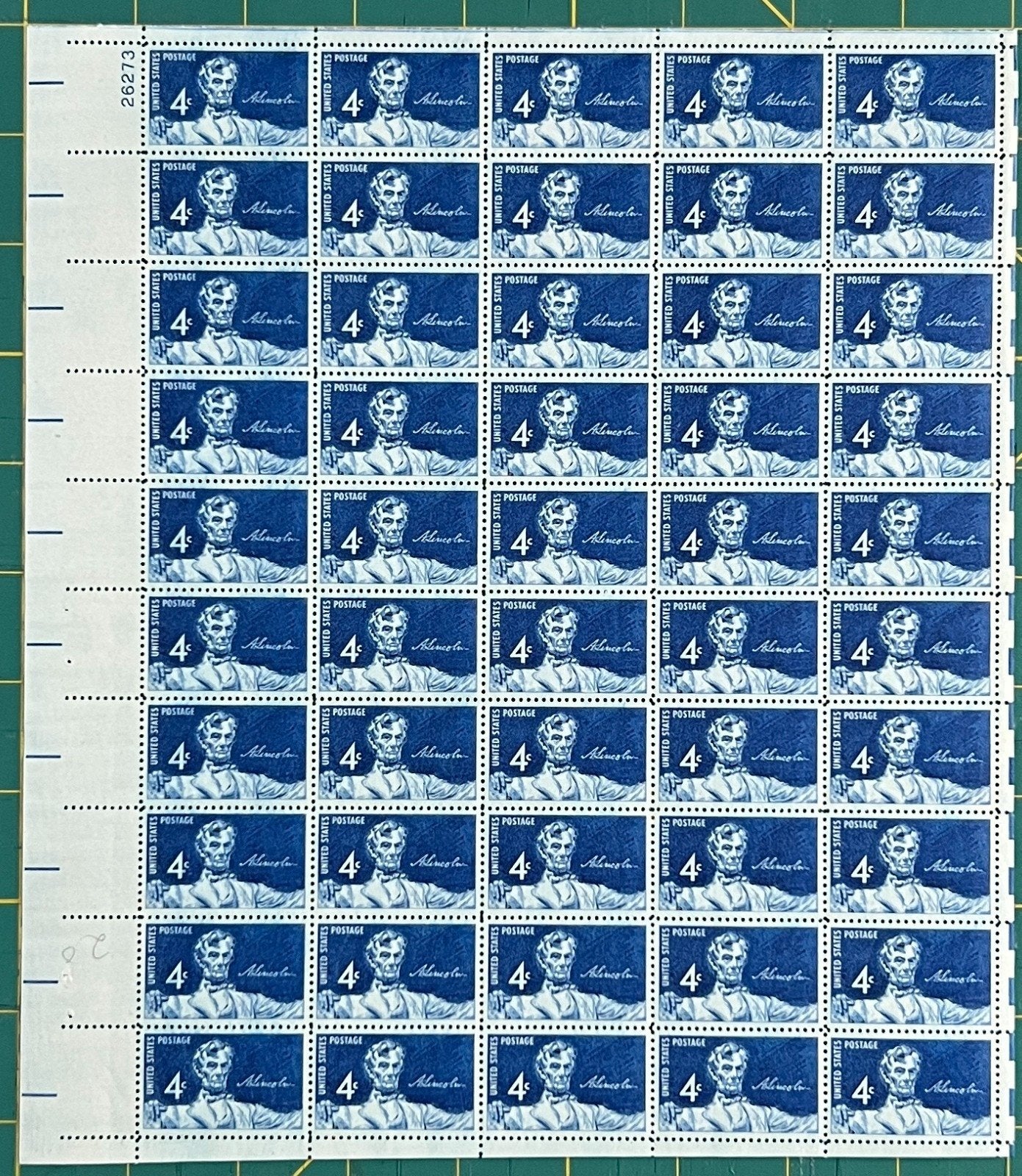 US 1959 4c Statue of Lincoln Daniel French Mint Sheet MNH (Scott 1116) ZAYIX