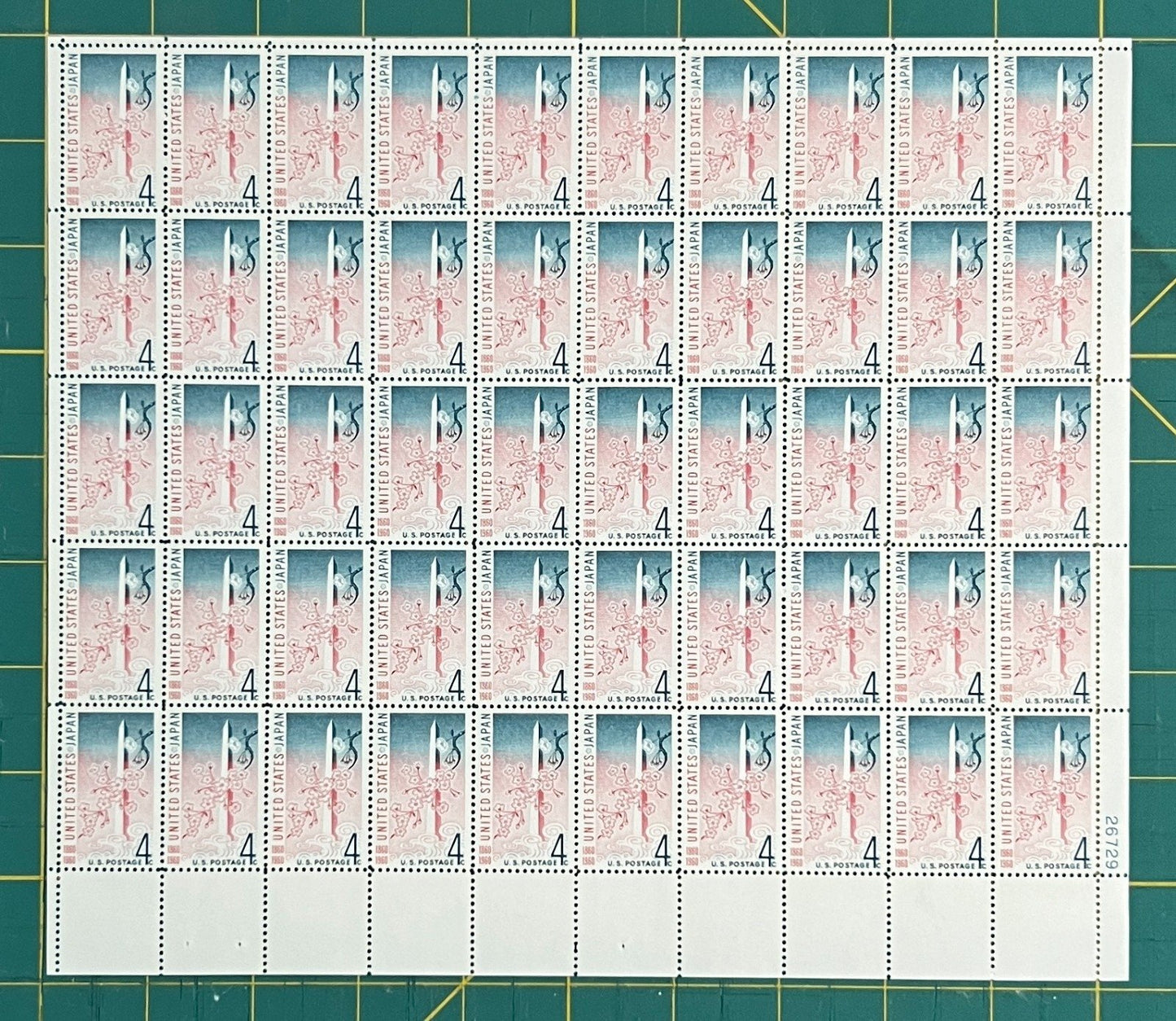 US 1960 4c U.S. Japan Treaty Centennial Mint Sheet MNH (Scott 1158) ZAYIX