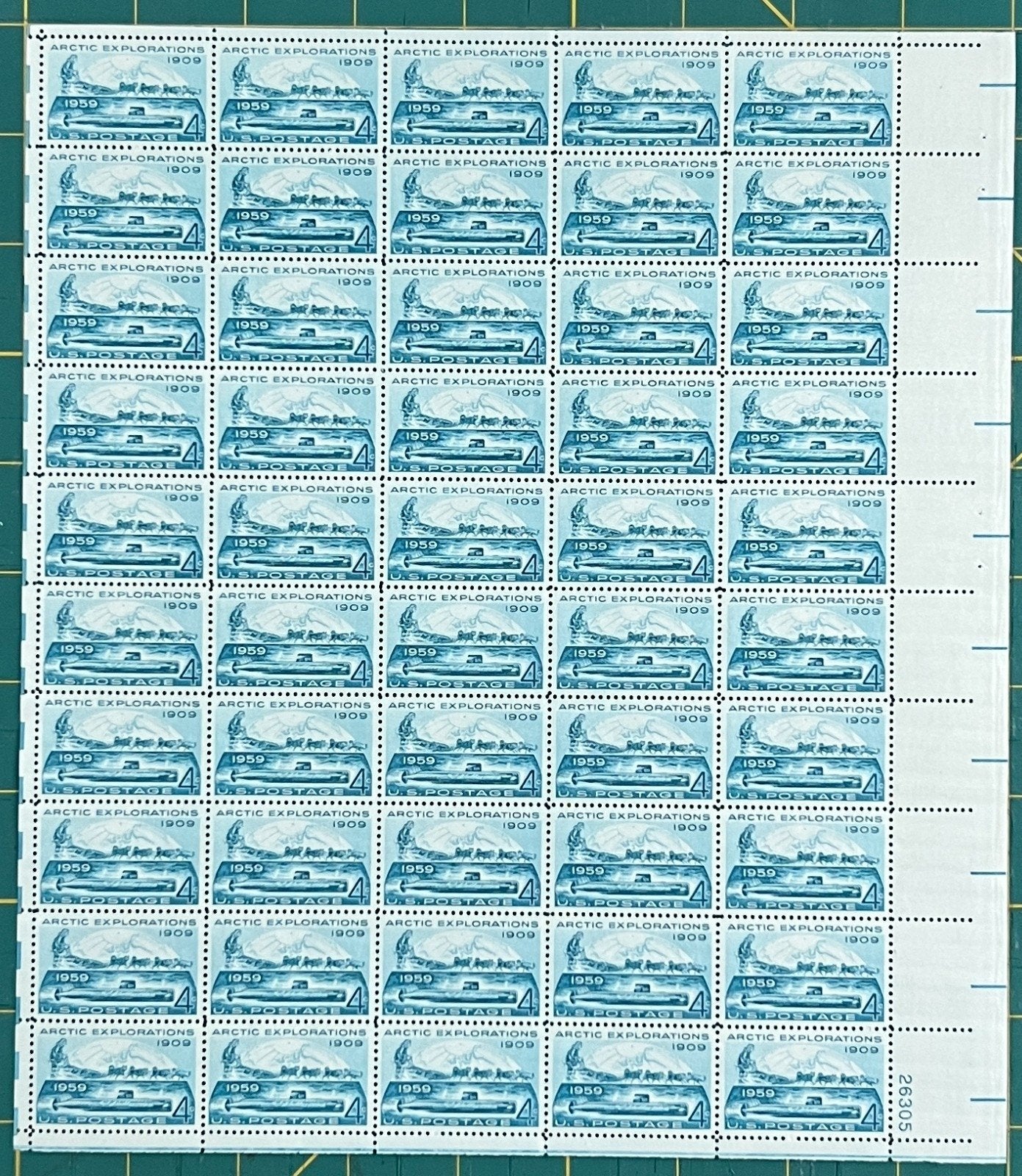 US 1959 4c Arctic Explorations Mint Sheet MNH (Scott 1128) ZAYIX