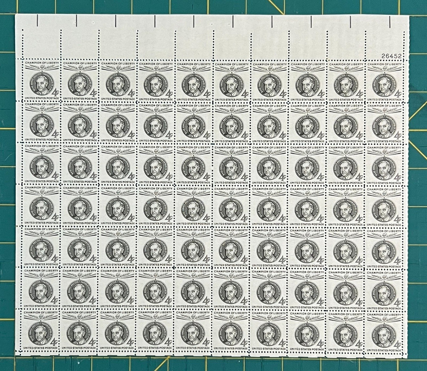 US 1959 4c Ernst Reuter, Berlin Mint Sheet MNH (Scott 1136) ZAYIX