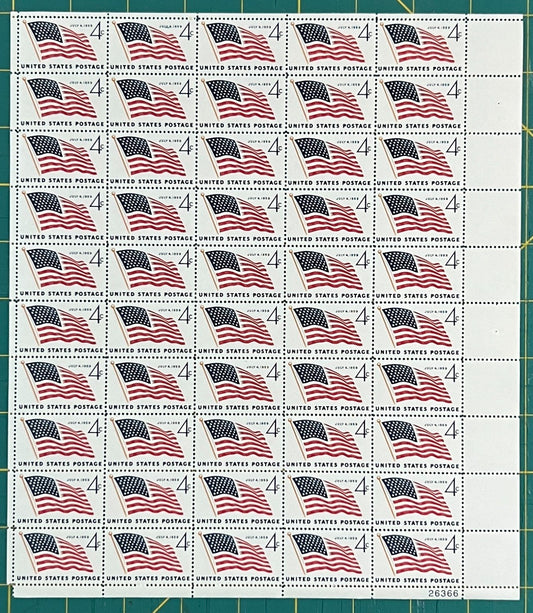 US 1959 4c 49 Star Flag Mint Sheet MNH (Scott 1132) ZAYIX
