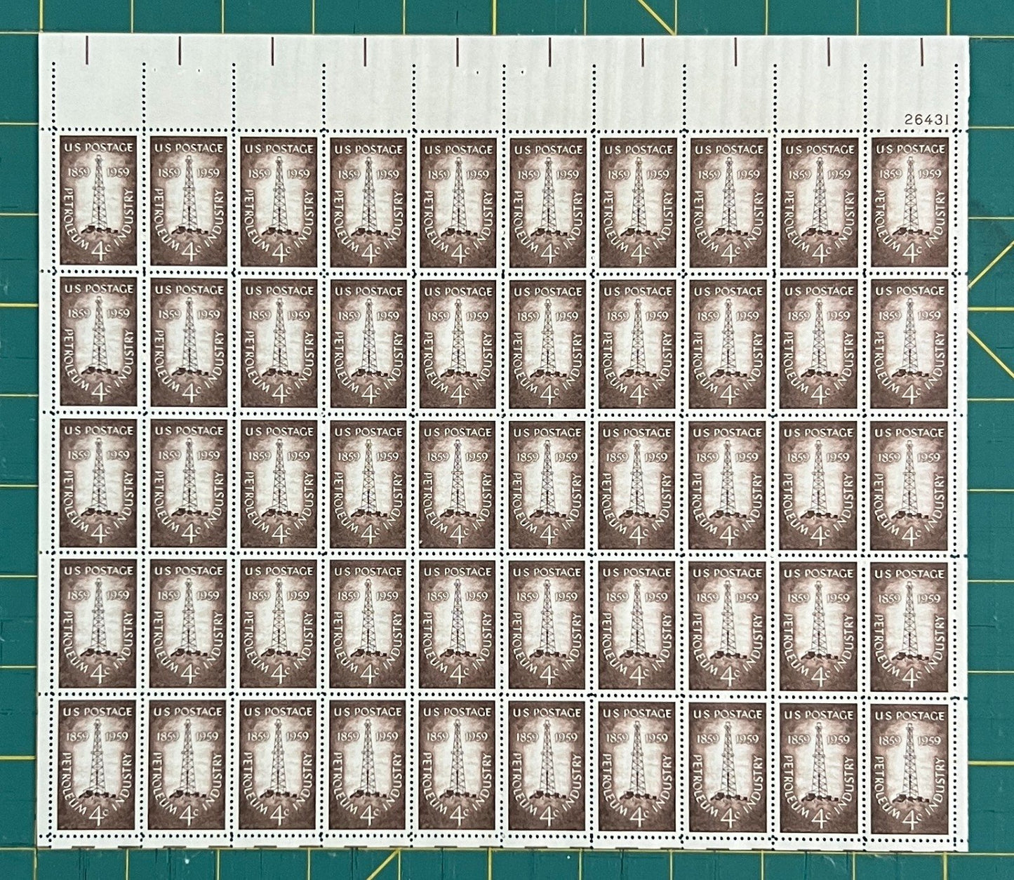 US 1959 4c Petroleum Industry Centennial Mint Sheet MNH (Scott 1134) ZAYIX