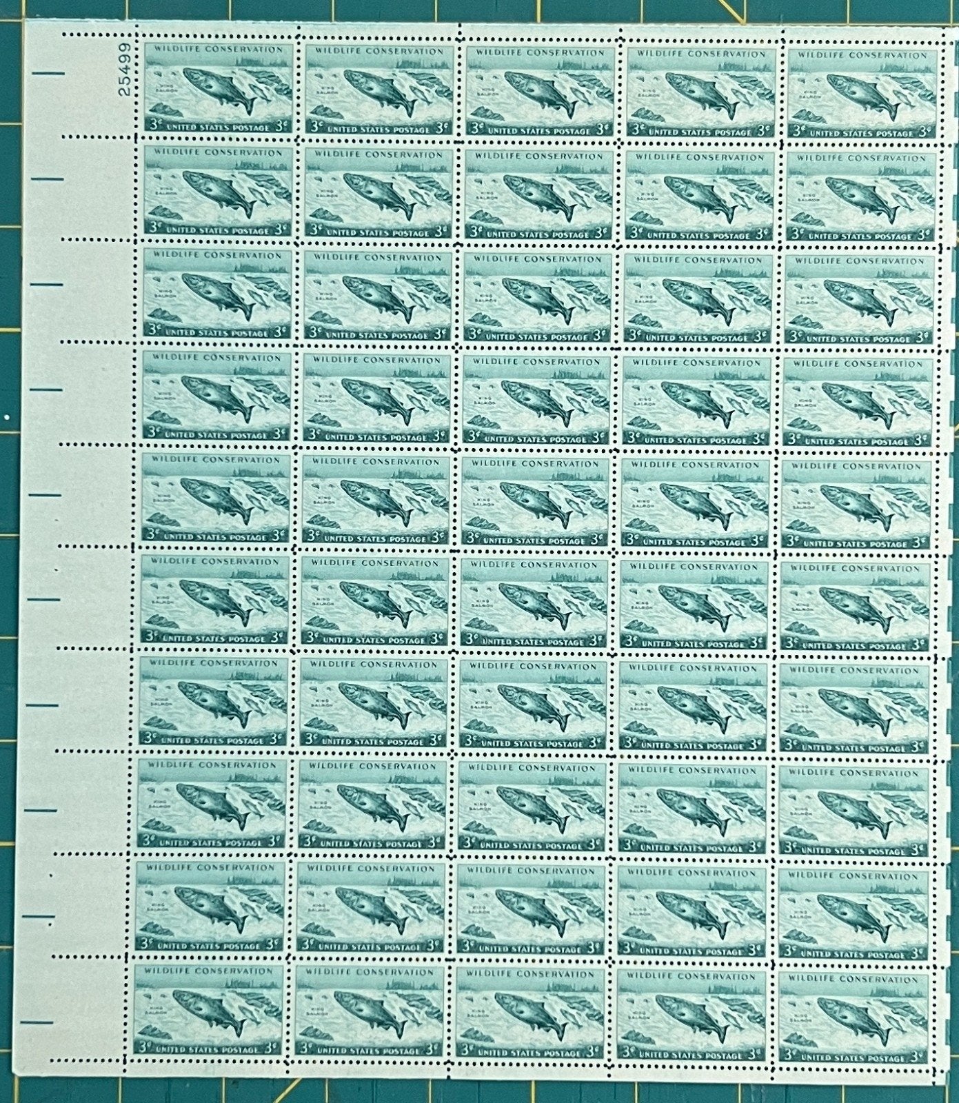 US 1956 3c Wildlife King Salmon Sheet MNH (Scott 1079) ZAYIX