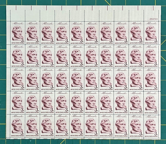 US 1959 3c Borglum Bust of Lincoln Sheet MNH (Scott 1114) ZAYIX
