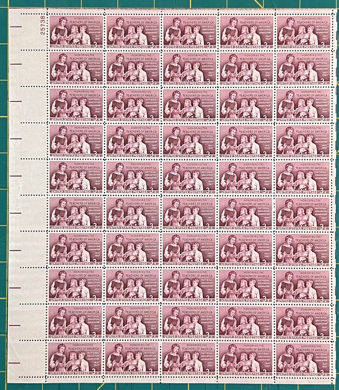 US 1957 3c School Teachers Mint Sheet MNH (Scott 1093) ZAYIX