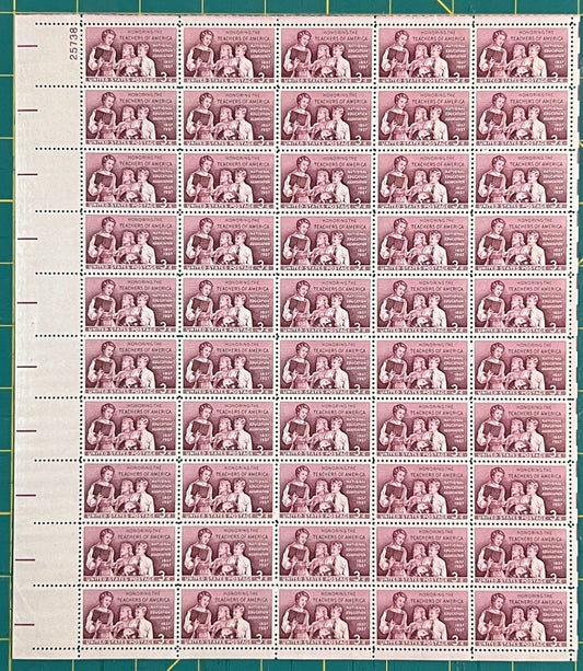 US 1957 3c School Teachers Mint Sheet MNH (Scott 1093) ZAYIX