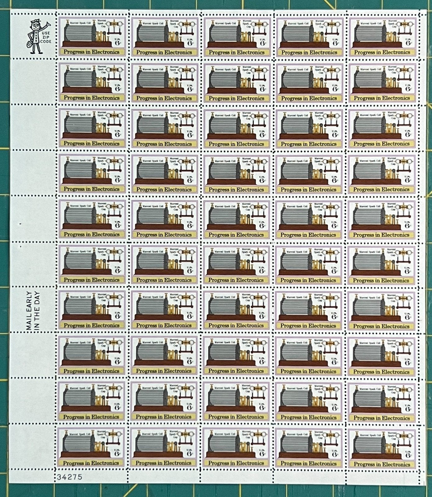 US 1973 6c Marconi's Spark Coil Mint Sheet MNH (Scott 1500) ZAYIX
