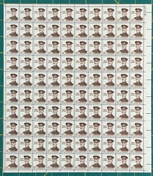 US 1962 8c John J Pershing General Mint Sheet MNH (Scott 1214) ZAYIX