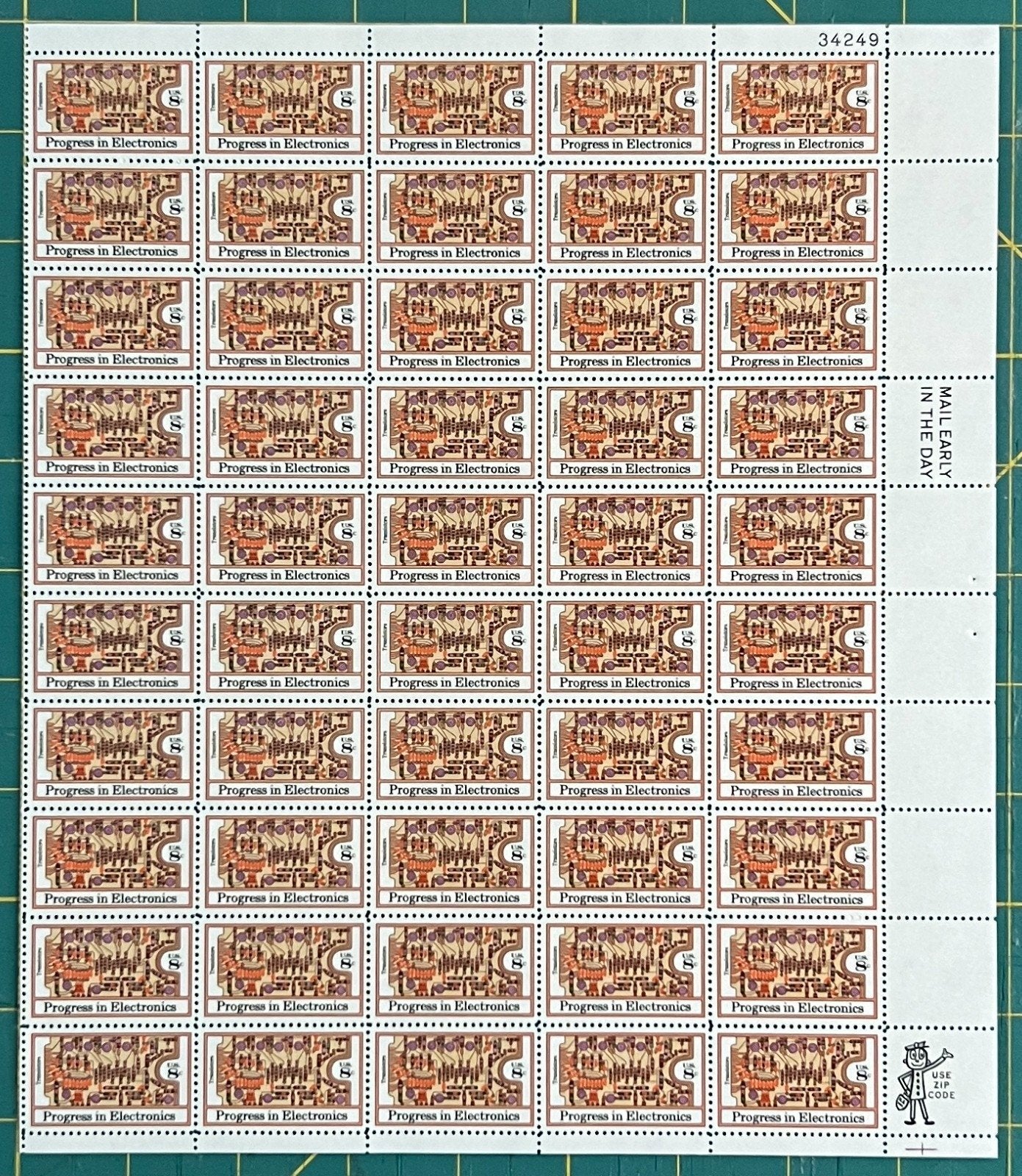 US 1973 8c Transistors & Circuit Board Mint Sheet MNH (Scott 1501) ZAYIX