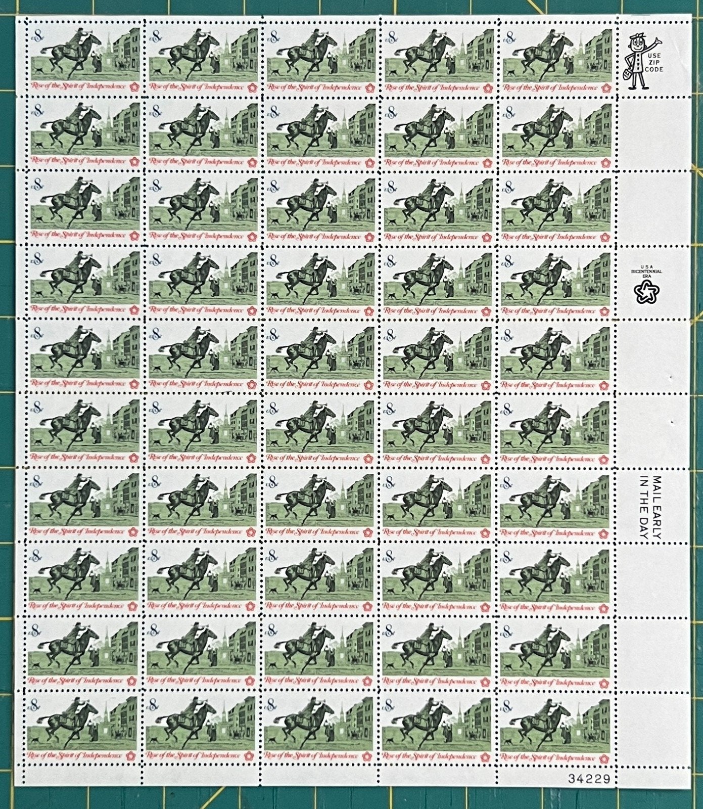 US 1973 8c Postrider Mint Sheet MNH (Scott 1478) ZAYIX
