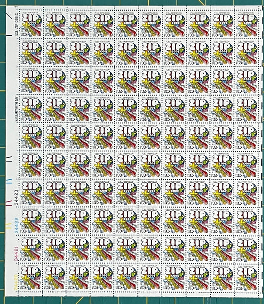 US 1974 10c Zip Code (PB8) Mint Sheet MNH (Scott 1511) ZAYIX