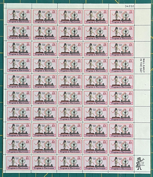US 1973 11c Electronics Audions Mint Sheet MNH (Scott C86) ZAYIX