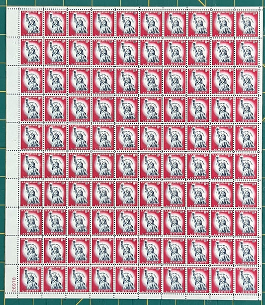 US 1961 11c Statue of Liberty Perf 11 Mint Sheet MNH (Scott 1044A) ZAYIX
