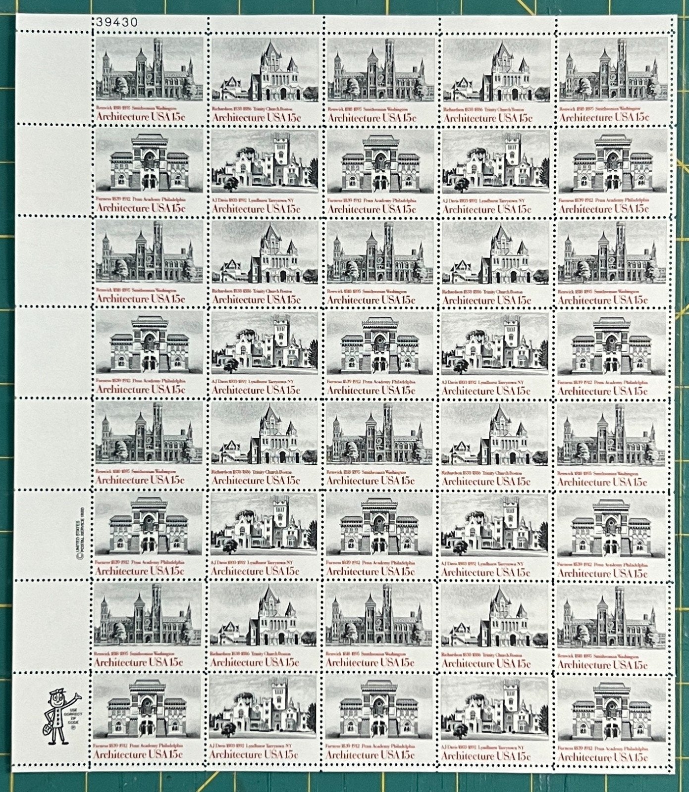 US 1980 15c Architecture Block of 4 Mint Sheet MNH (Scott 1838-1841) ZAYIX